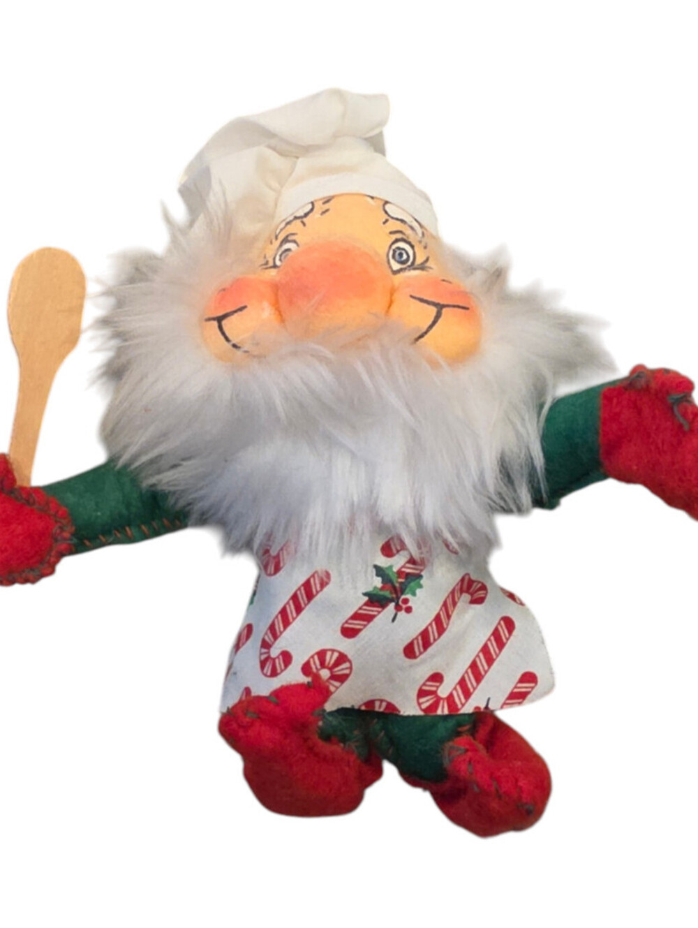 Rennoc 6" Vintage 1982 Christmas Chef Elf Plush Toy Poseable Doll